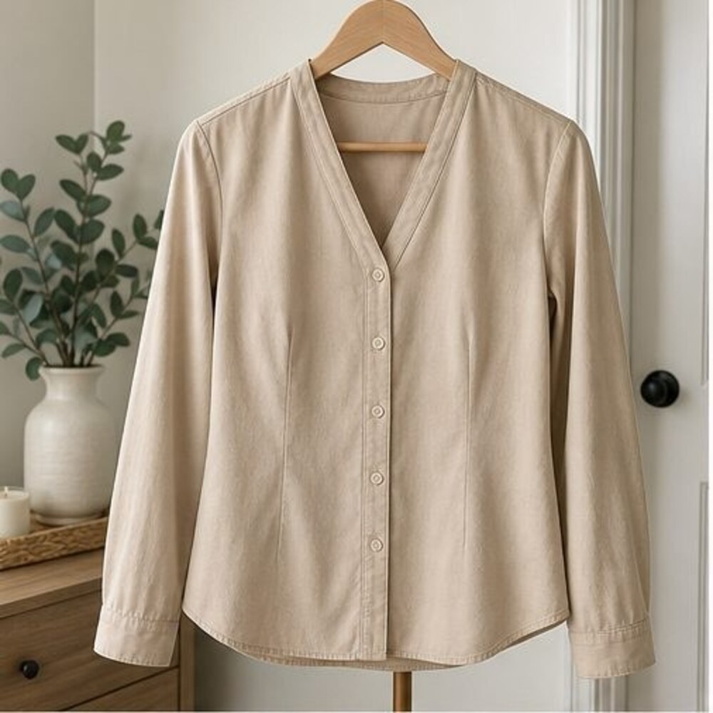 Sand Button Blouse
